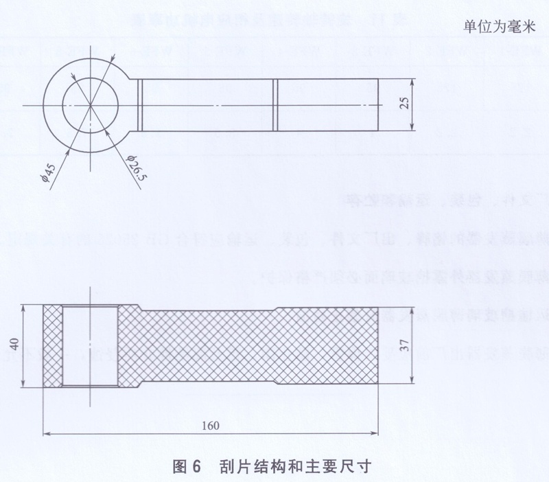 刮片結(jié)構和主要尺寸圖